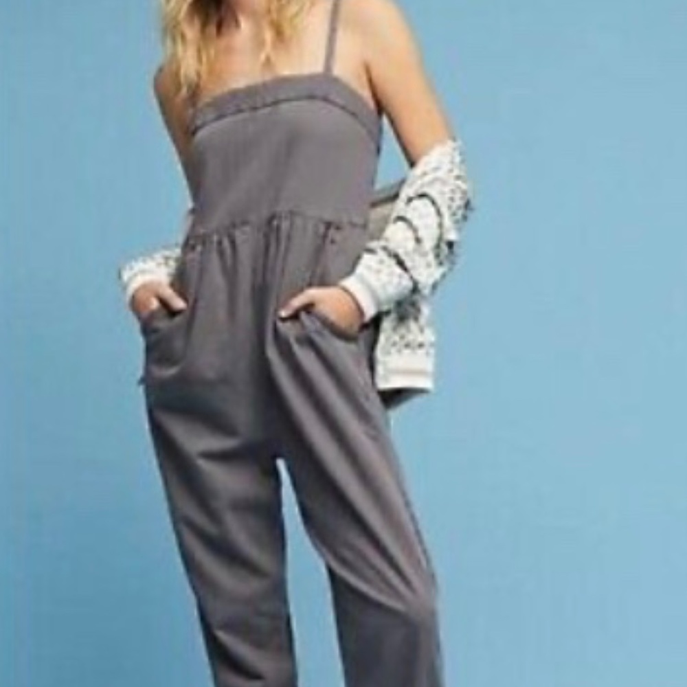 Anthropologie Gray Jumpsuit